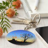 ハート型紅葉カップル キーホルダー (側面)