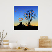 ハート型紅葉カップル ポスター (キッチン)