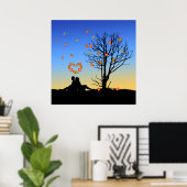 ハート型紅葉カップル ポスター (ホームオフィス)