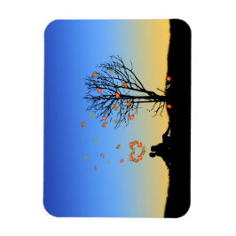 ハート型紅葉カップル マグネット