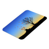 ハート型紅葉カップル マグネット (左側)