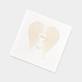 ハート型結婚の名前と日付 箔ナプキン (左)