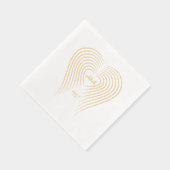 ハート型結婚の名前と日付 箔ナプキン (右)