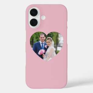 ハート型結婚写真 ピンク iPhone 16ケース