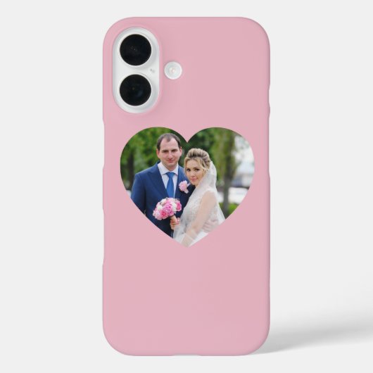 ハート型結婚写真 ピンク Case-Mate iPhoneケース (裏面)