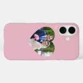 ハート型結婚写真 ピンク Case-Mate iPhoneケース (裏面 (横))