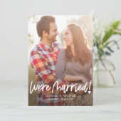 ハート型編集可能カラー結婚発表 サンキューカード (スタンド正面)