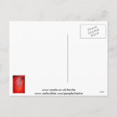 ハート型芸術的レッドローズ シーズンポストカード (裏面)