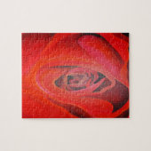 ハート型芸術的レッドローズ ジグソーパズル (横)