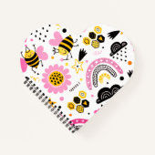 ハート型螺旋綴じノート ノートブック (正面)