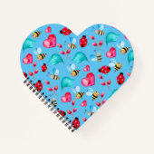 ハート型螺旋綴じノート ノートブック (正面)