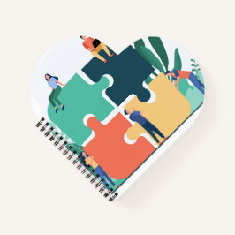 ハート型螺旋綴じノート ノートブック