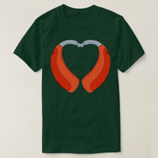 ハート型補聴器 Tシャツ (デザイン正面)