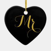 ハート型陶器のMr&Mrs オーナメント (正面)