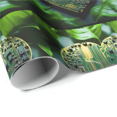 ハート型電子回路ラッピング紙 ラッピングペーパー (ロールコーナー)