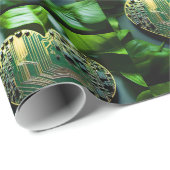 ハート型電子回路ラッピング紙 ラッピングペーパー (ロールコーナー)