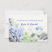 ハート型青いアジサイの出欠確認 出欠カード (裏面)