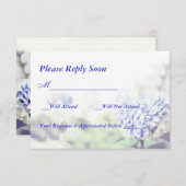 ハート型青いアジサイの出欠確認 出欠カード (正面/裏面)