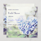 ハート型青アジサイブライダルシャワー 招待状 (正面/裏面)