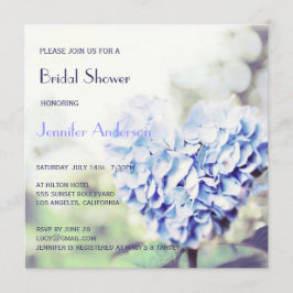 ハート型青アジサイブライダルシャワー 招待状