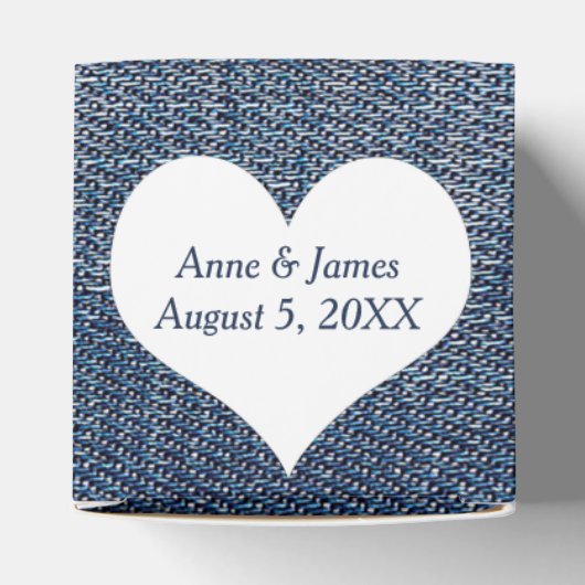 ハート型青デニムギフトボックス フェイバーボックス (上部)