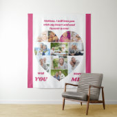 ハート型11フォトコラージュ私の背景を結婚 タペストリー (インサイチュ)
