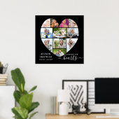 ハート型11フォトコラージュ葬儀サービス ポスター (ホームオフィス)