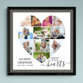 ハート型11フォトコラージュ葬儀記念 ポスター