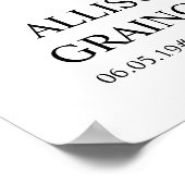 ハート型11フォトコラージュ葬儀記念 ポスター (角)