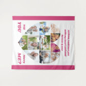 ハート型11枚写真コラージュ プロポーズ背景 タペストリー (正面(横))