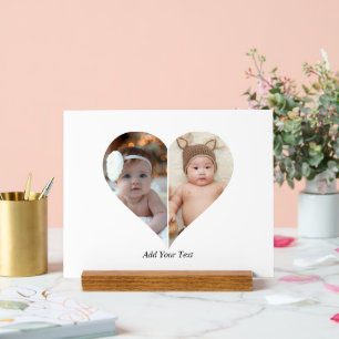 ハート型2フォトコラージュポスター アクリルサイン