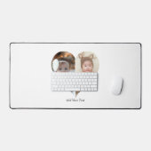 ハート型2フォトコラージュポスター デスクマット (キーボード&マウス)