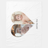 ハート型2フォトコラージュポスター フリースブランケット (正面)