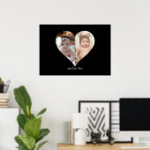 ハート型2フォトコラージュポスター ポスター (ホームオフィス)