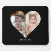 ハート型2フォトコラージュポスター マウスパッド (正面)