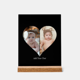 ハート型2フォトコラージュ アクリルサイン