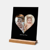 ハート型2フォトコラージュ アクリルサイン (傾斜)