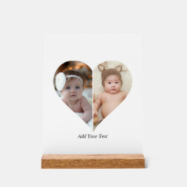 ハート型2フォトコラージュ アクリルサイン