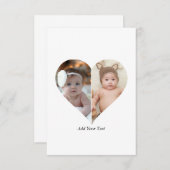 ハート型2フォトコラージュ サンキューカード (正面/裏面)