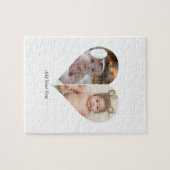 ハート型2フォトコラージュ ジグソーパズル (横)