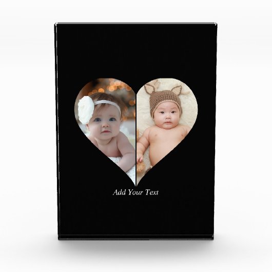 ハート型2フォトコラージュ フォトブロック (正面)