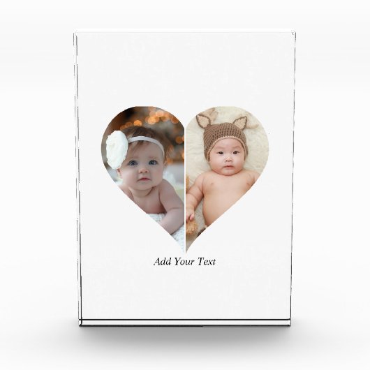 ハート型2フォトコラージュ フォトブロック (正面)
