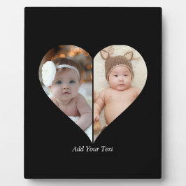 ハート型2フォトコラージュ フォトプラーク