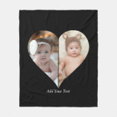 ハート型2フォトコラージュ フリースブランケット (正面)