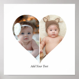 ハート型2フォトコラージュ ポスター