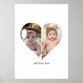 ハート型2フォトコラージュ ポスター