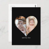 ハート型2フォトコラージュ ポストカード (正面/裏面)