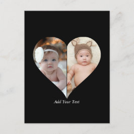 ハート型2フォトコラージュ ポストカード