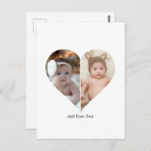 ハート型2フォトコラージュ ポストカード (正面/裏面)