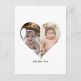 ハート型2フォトコラージュ ポストカード